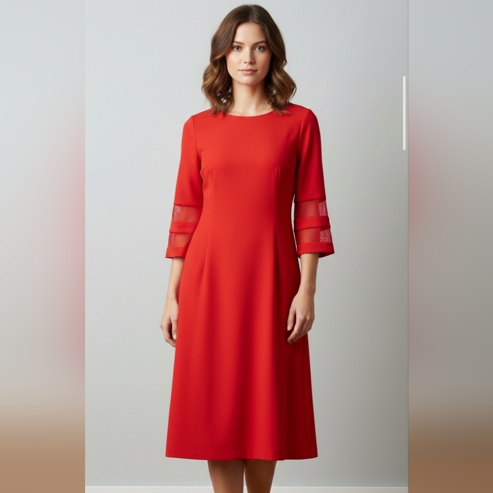 Red Sandra Darren size 12 midi dress
